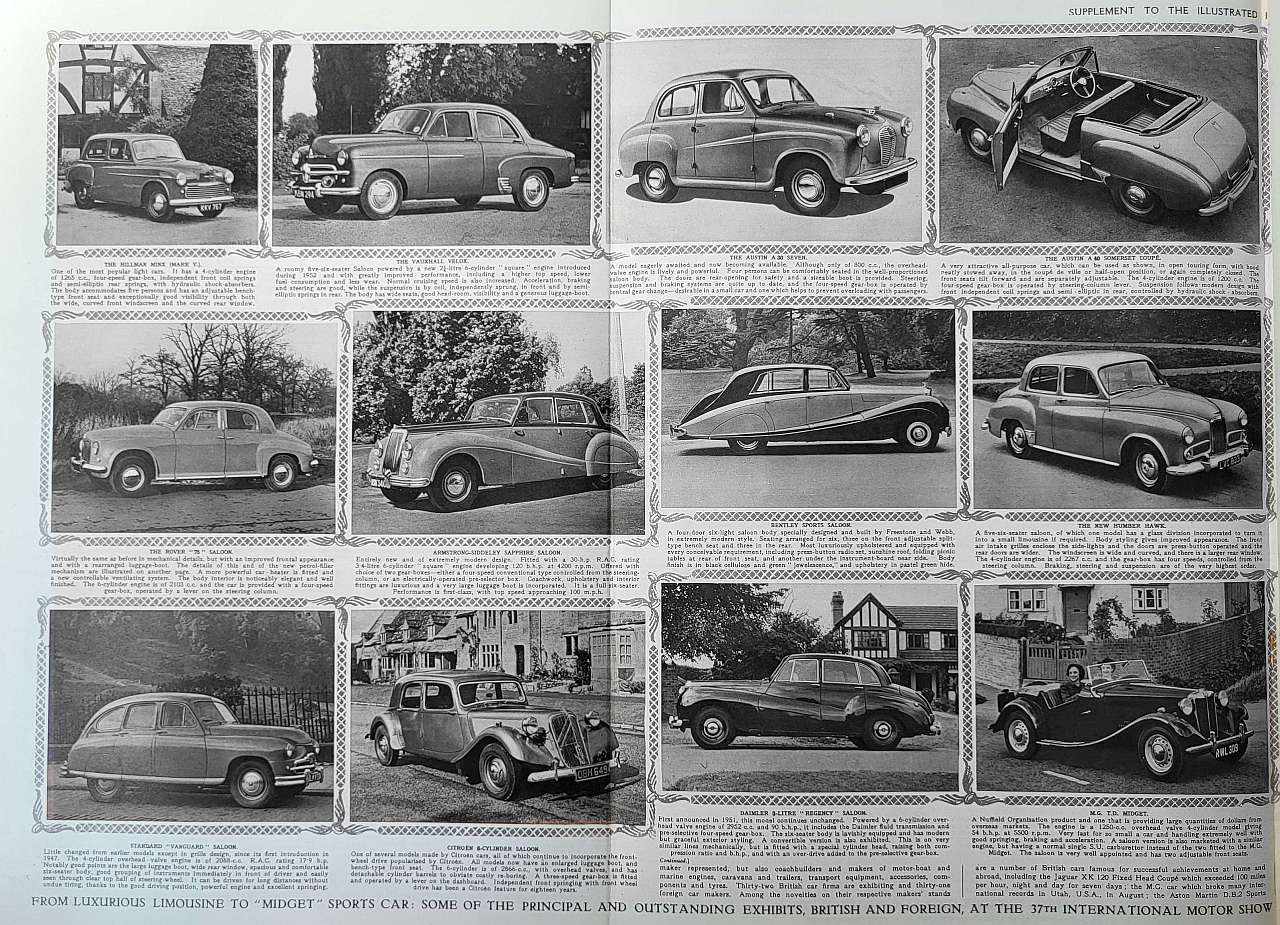 mixed cars 1952 motor show